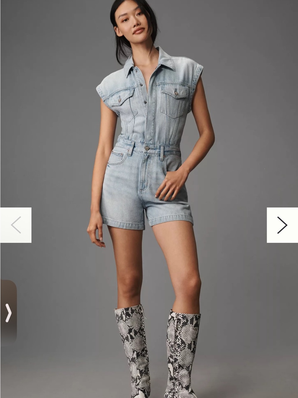 pistola Lennox Light Wash Denim Short Overalls